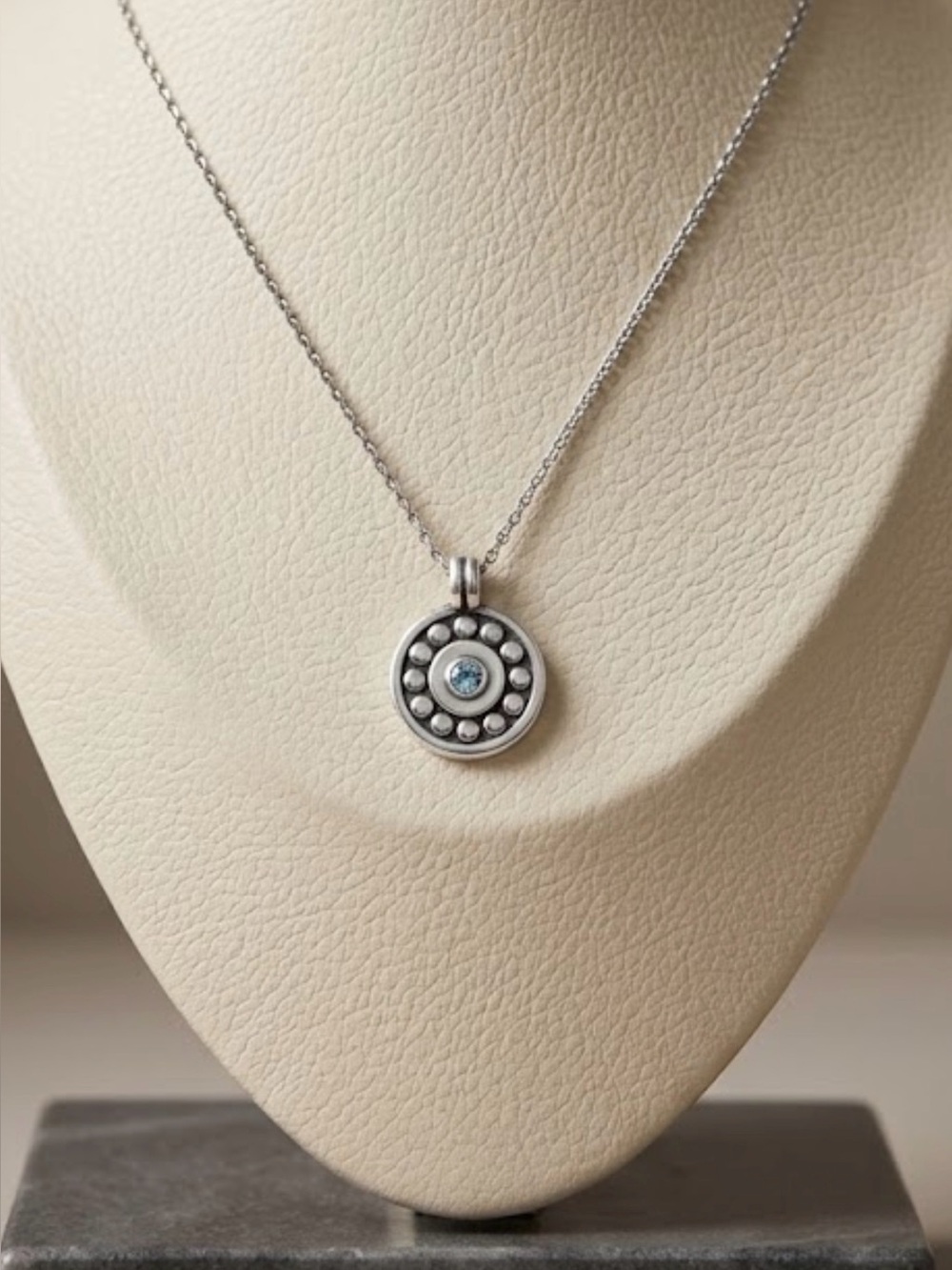Brighton Pebble Dot Medali Petite Reversible Necklace in December-Zircon 2650
